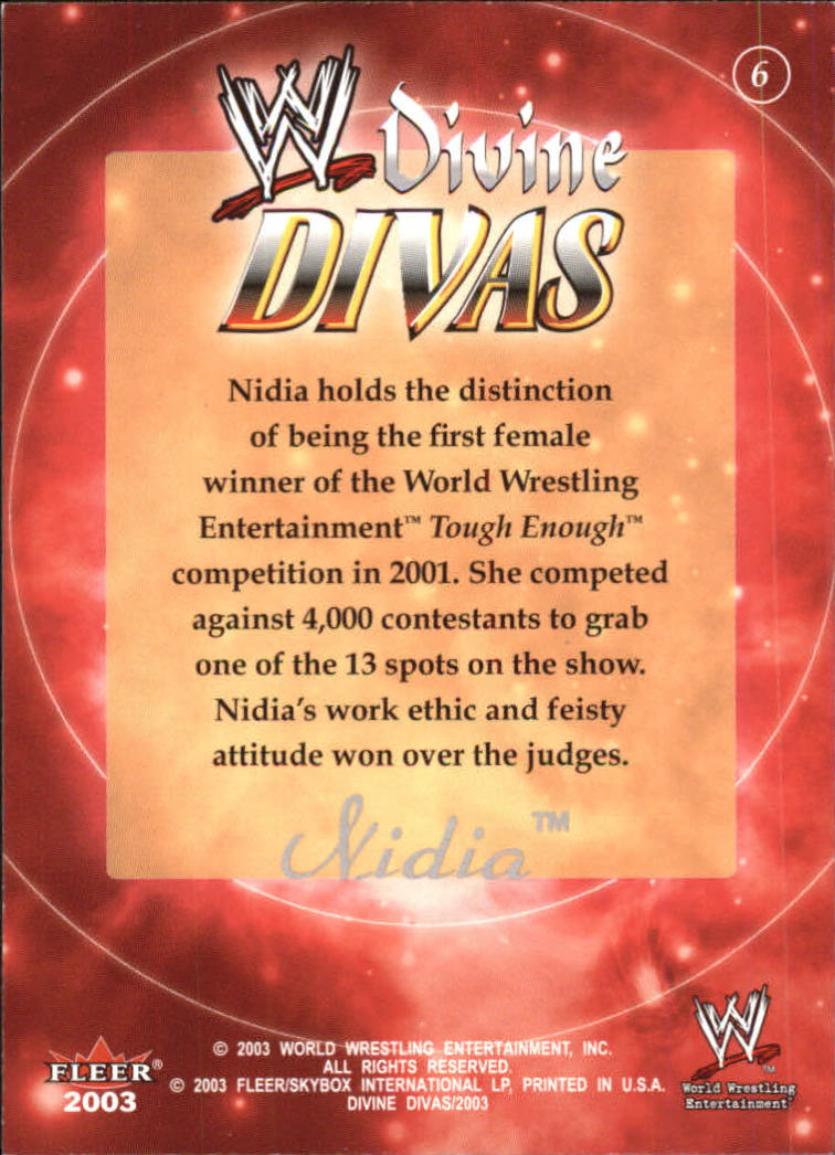 2003 Fleer WWE Divine Divas #6 Nidia back image