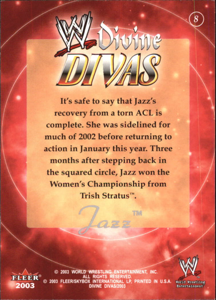 2003 Fleer WWE Divine Divas #8 Jazz back image