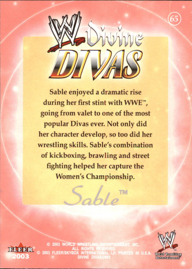 2003 Fleer WWE Divine Divas #65 Sable back image