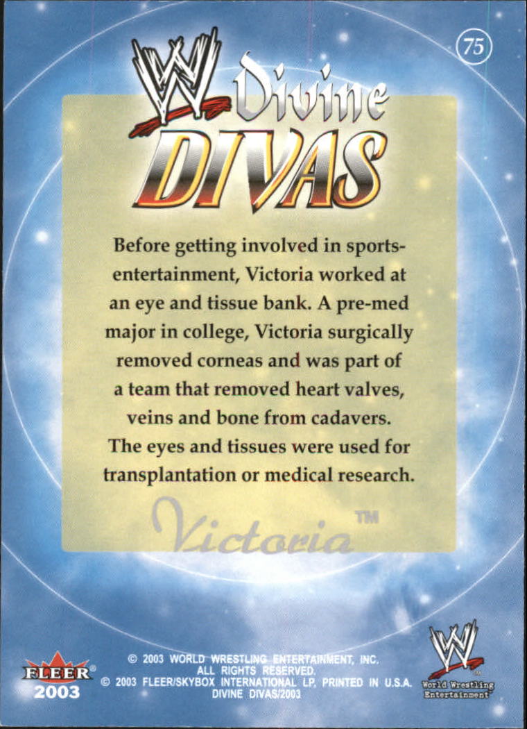 2003 Fleer WWE Divine Divas #75 Victoria back image