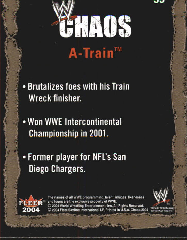 2004 Fleer WWE Chaos #33 A-Train back image