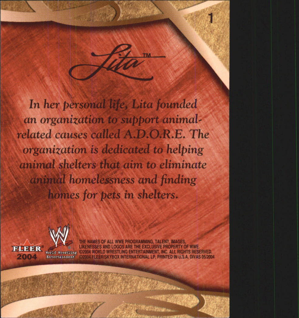 2004 Fleer WWE Divine Divas 2005 #1 Lita back image