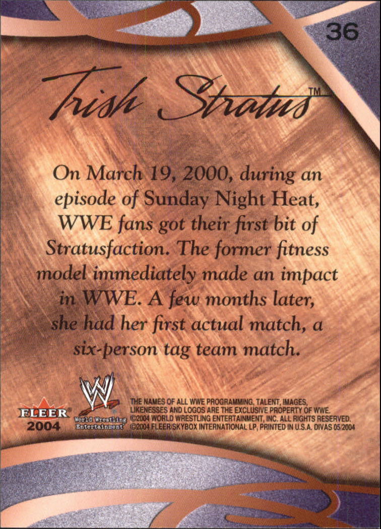 2004 Fleer WWE Divine Divas 2005 #36 Trish Stratus back image