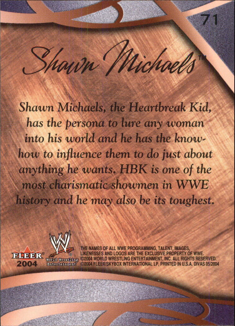 2004 Fleer WWE Divine Divas 2005 #71 Shawn Michaels OS back image