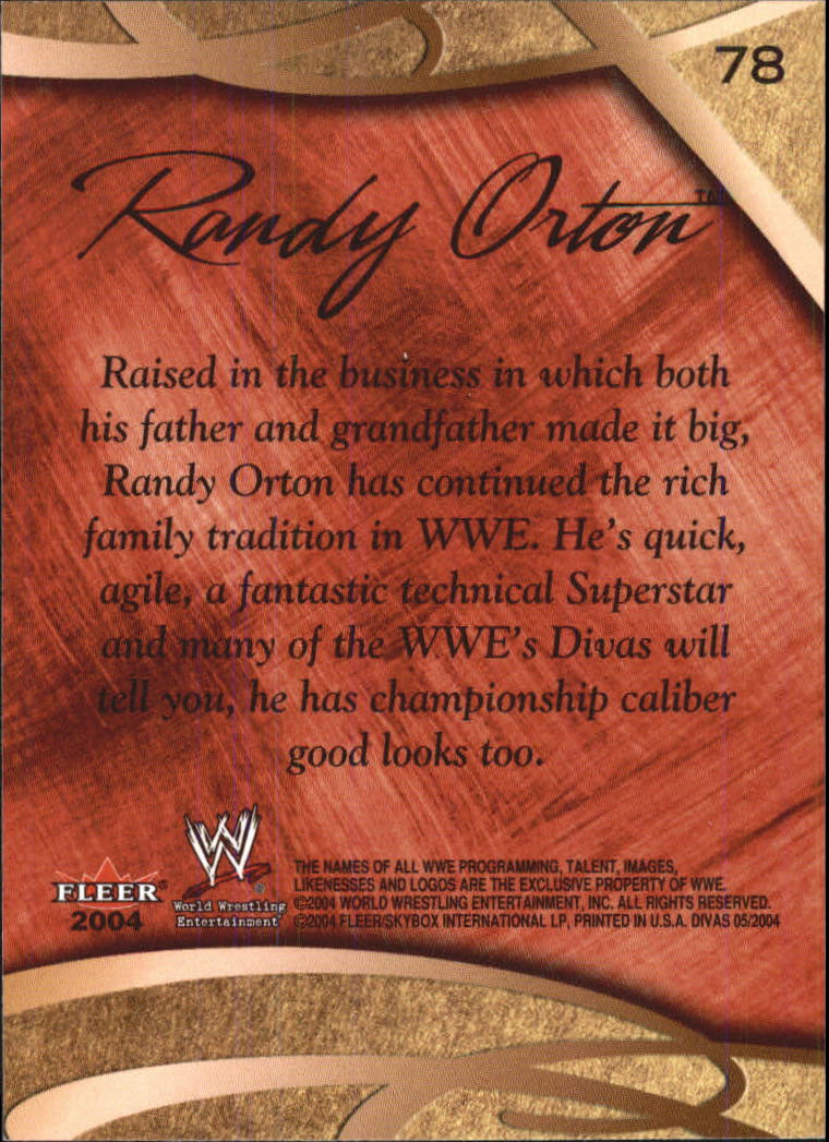 2004 Fleer WWE Divine Divas 2005 #78 Randy Orton OS back image