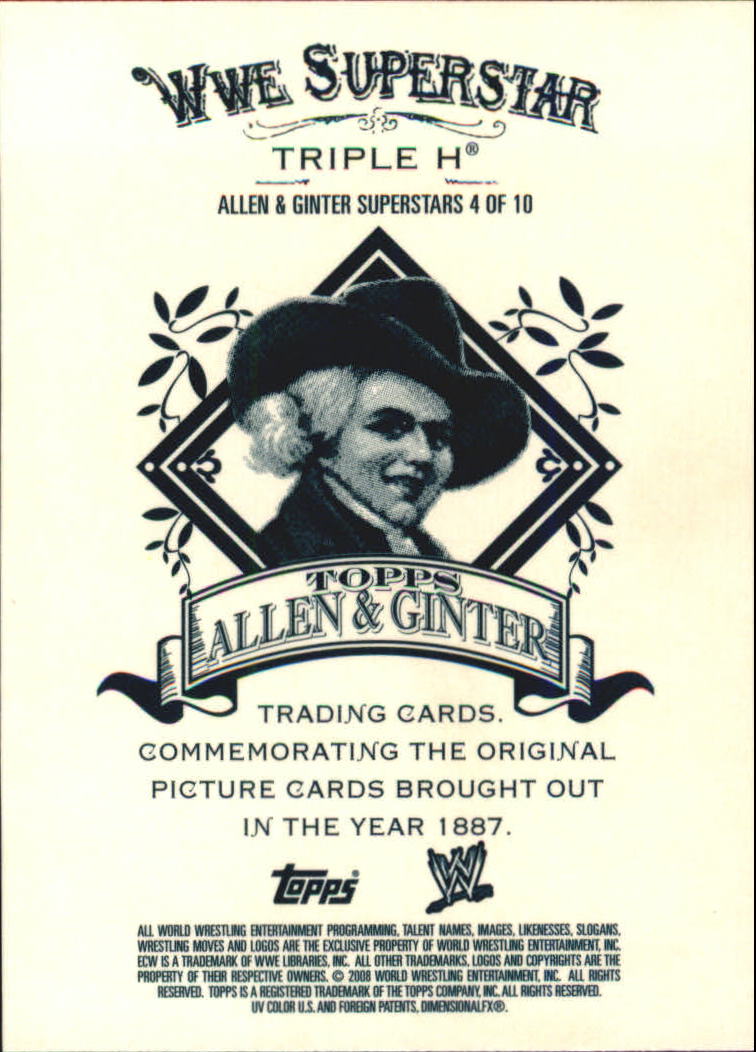 2008 Topps Heritage III Chrome WWE Allen and Ginter Superstars #4 Triple H back image