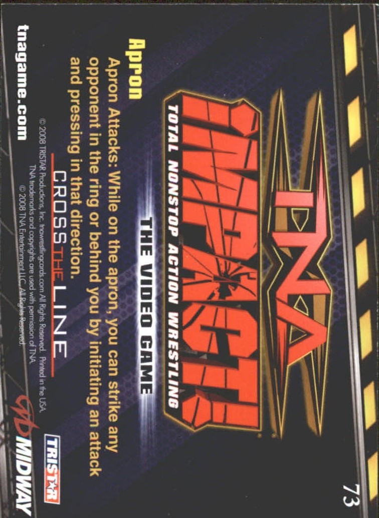 2008 TRISTAR TNA Cross the Line #73 A.J. Styles back image