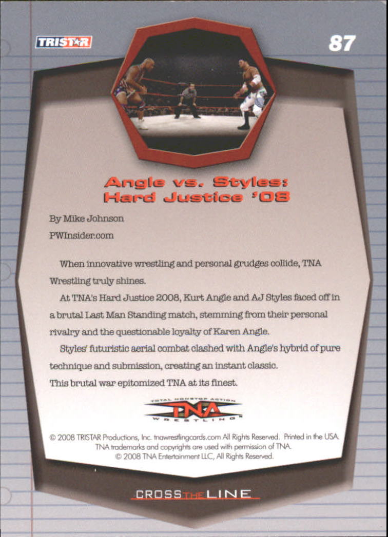 2008 TRISTAR TNA Cross the Line #87 Styles vs. Angle back image