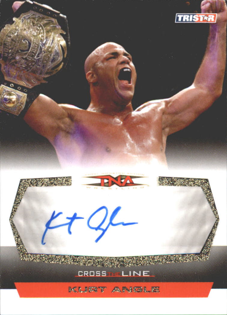 2008 TRISTAR TNA Cross the Line Autographs Gold #CKA Kurt Angle