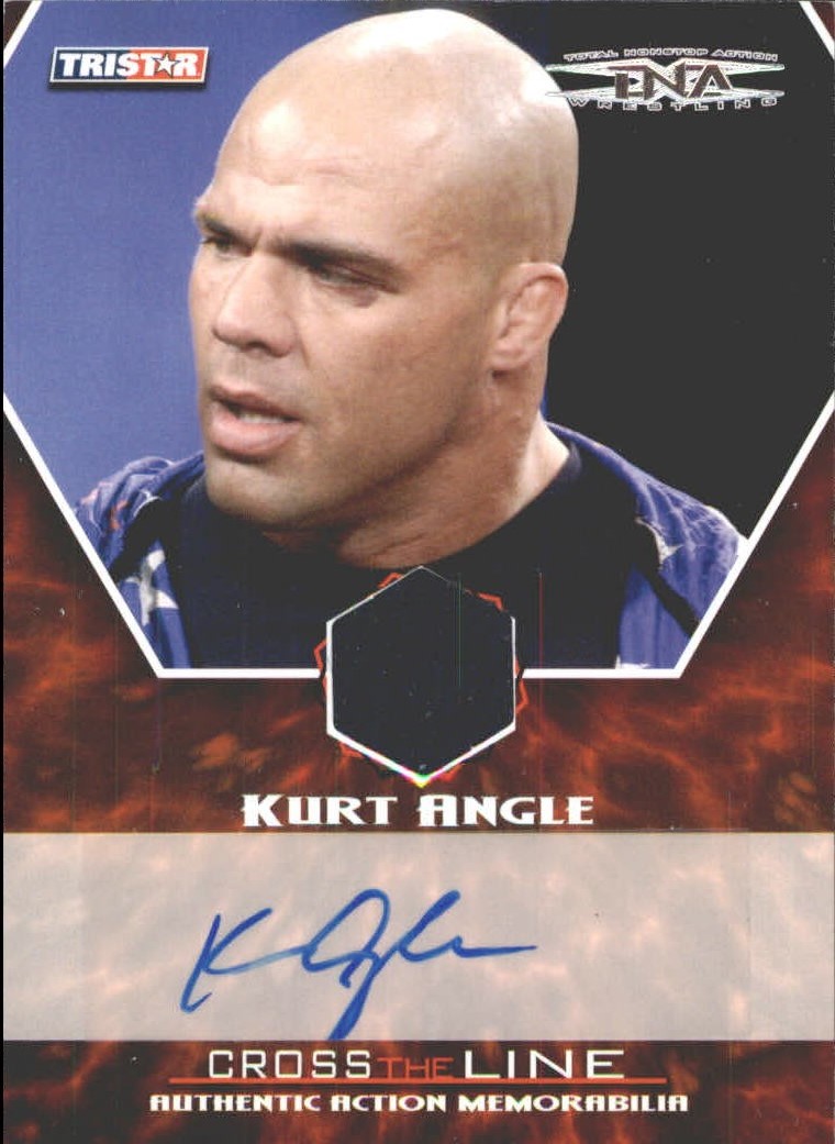 2008 TRISTAR TNA Cross the Line Autographed Memorabilia Silver #MKAA Kurt Angle