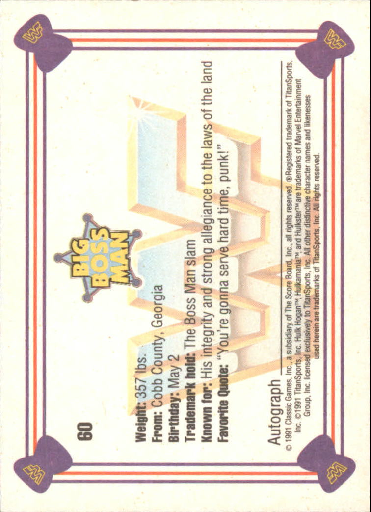 B1105- 1991 Classic WWF Superstars Wrestling 1-150 -You Pick- 15+ FREE US SHIP - Picture 34 of 110