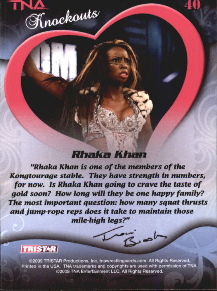 2009 TRISTAR TNA Knockouts #40 Rhaka Khan TT back image