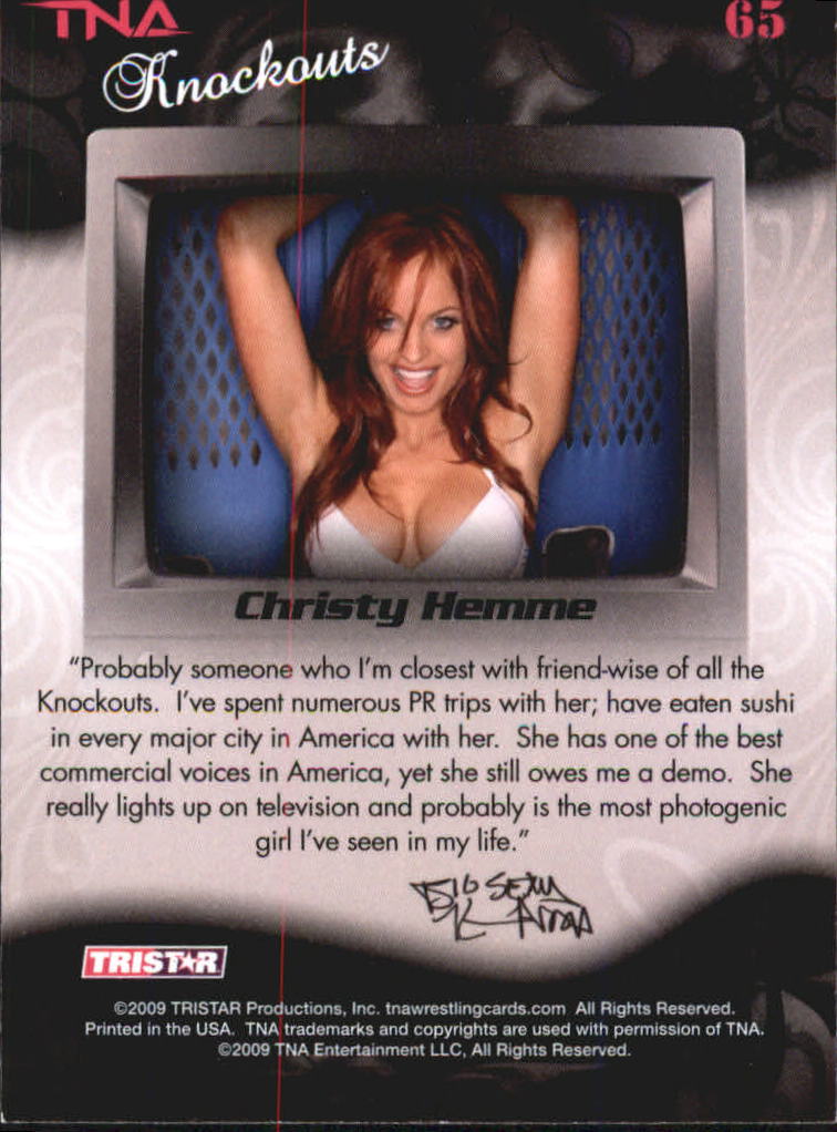 2009 TRISTAR TNA Knockouts #65 Christy Hemme TBS back image