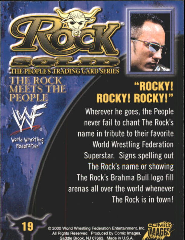 2000 Comic Images WWF Rock Solid #19 Rocky Rocky Rocky back image