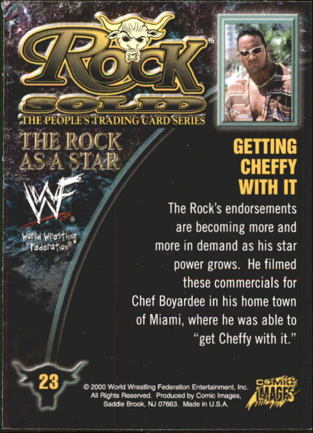 2000 Comic Images WWF Rock Solid #23 Getting Cheffy With It back image