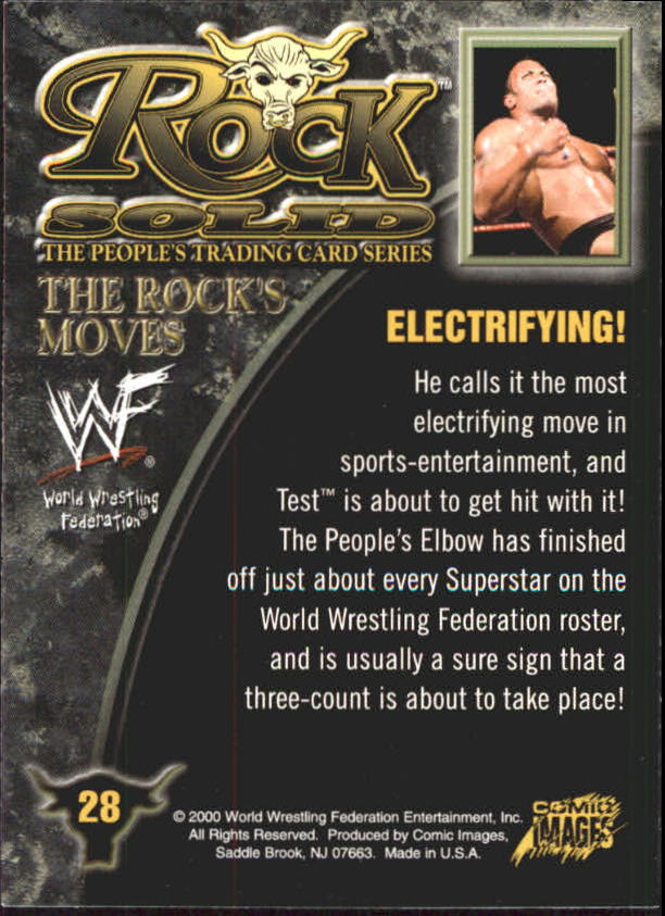 2000 Comic Images WWF Rock Solid #28 Electrifying back image