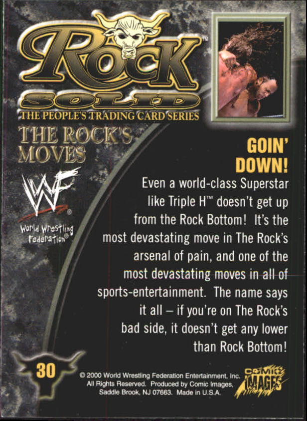 2000 Comic Images WWF Rock Solid #30 Goin' Down back image