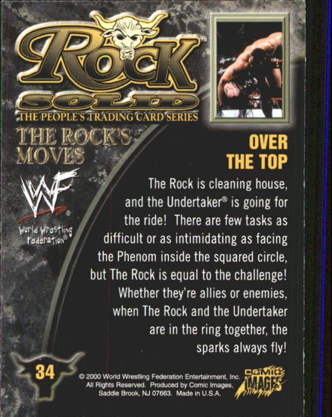 2000 Comic Images WWF Rock Solid #34 Over The Top back image