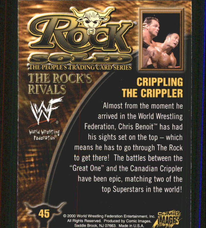 2000 Comic Images WWF Rock Solid #45 Crippling The Crippler back image