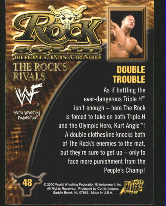 2000 Comic Images WWF Rock Solid #48 Double Trouble back image