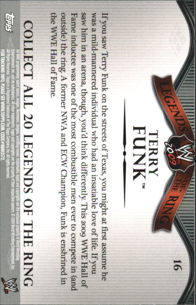 2009 Topps WWE Legends of the Ring #16 Terry Funk back image