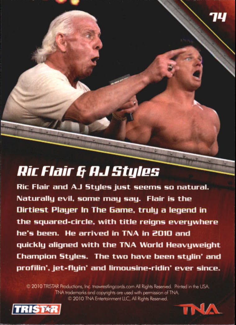 2010 TRISTAR TNA New Era #74 Ric Flair & AJ Styles back image