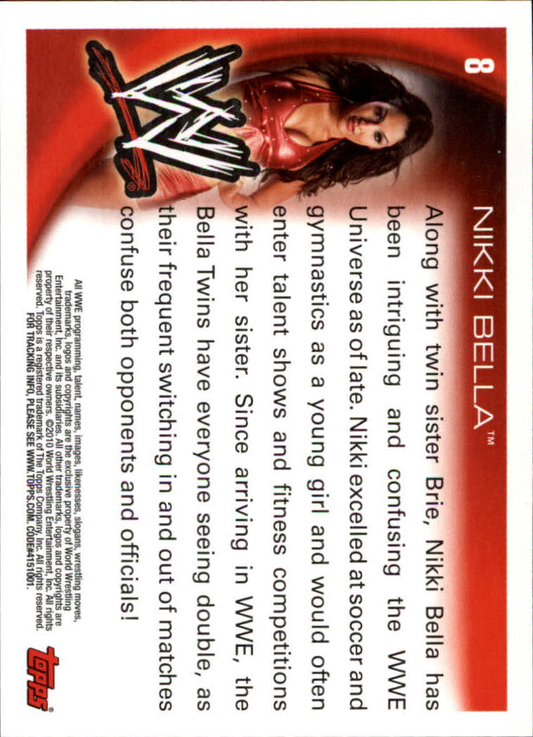 2010 Topps WWE #8 Nikki Bella back image