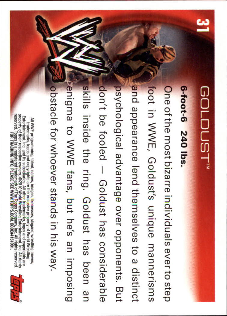 2010 Topps WWE #31 Goldust back image