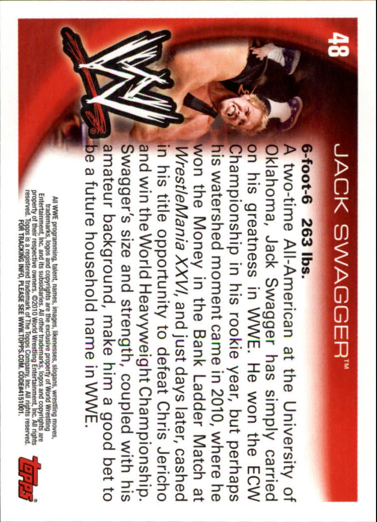 2010 Topps WWE #48 Jack Swagger back image