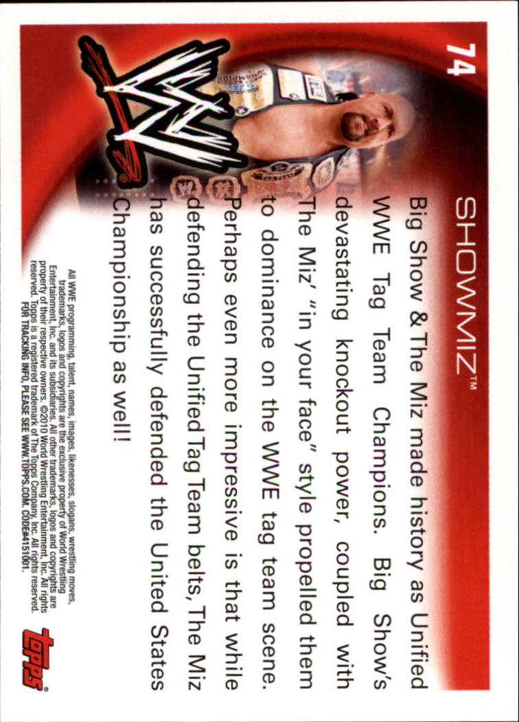 2010 Topps WWE #74 ShowMiz back image