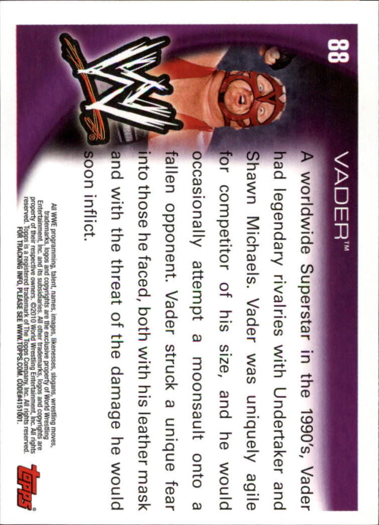 2010 Topps WWE #88 Vader back image