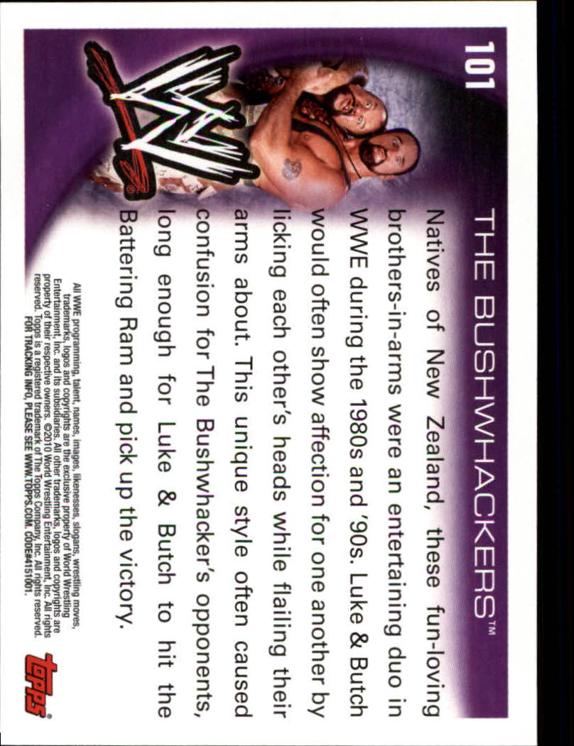 2010 Topps WWE #101 The Bushwackers back image