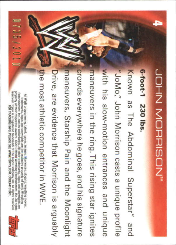 2010 Topps WWE Blue #4 John Morrison back image