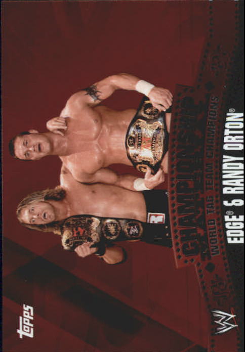 2010 Topps WWE Championship Material Unified Tag Team Puzzle Back #C39 Edge & Randy Orton
