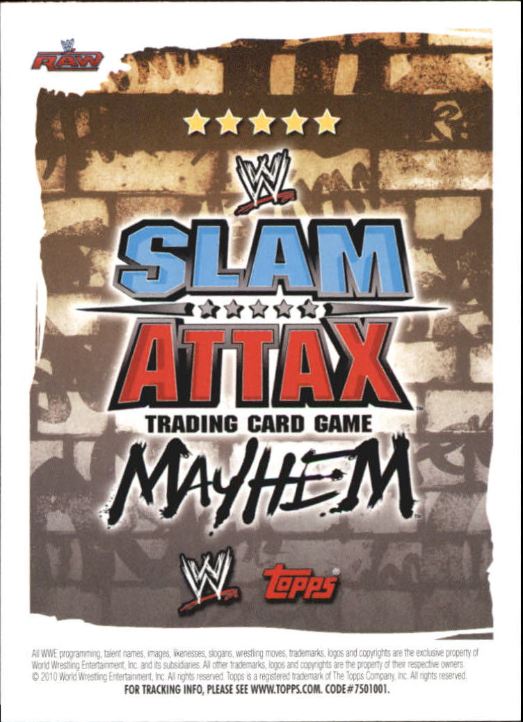 2010 Topps WWE Slam Attax Mayhem #10 John Cena back image