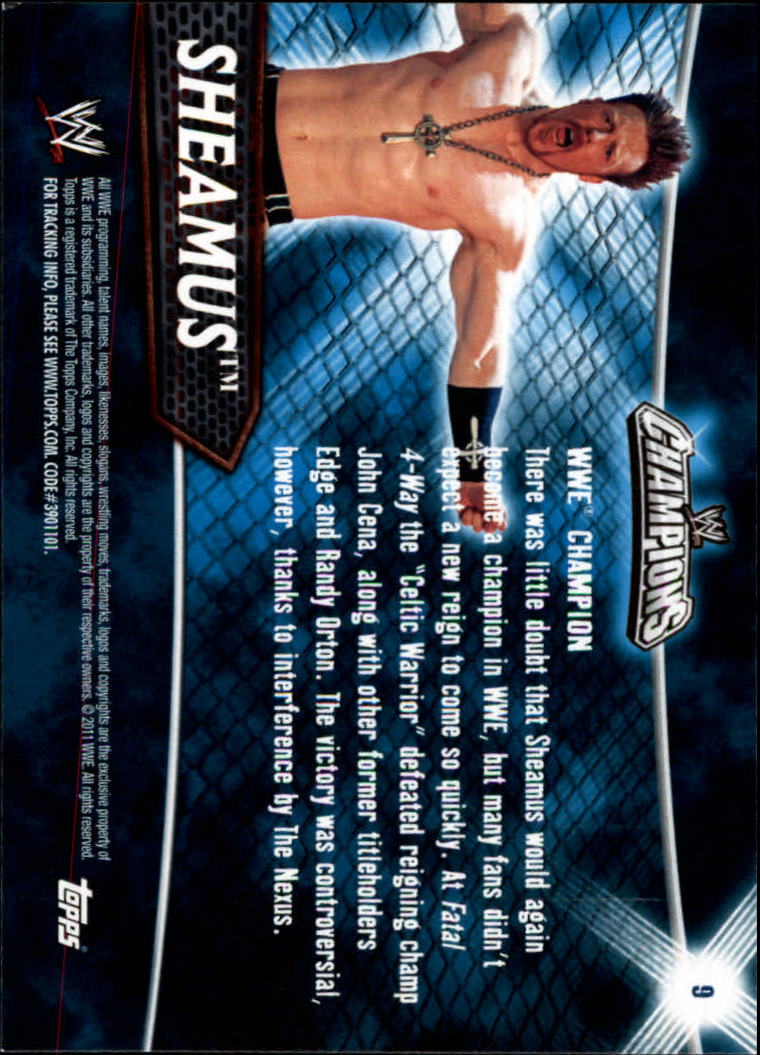 2011 Topps WWE Champions #9 Sheamus back image