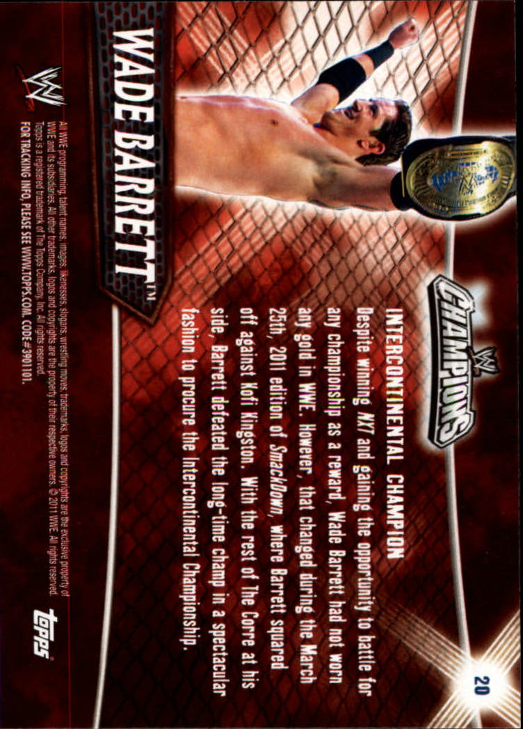 2011 Topps WWE Champions #20 Wade Barrett back image