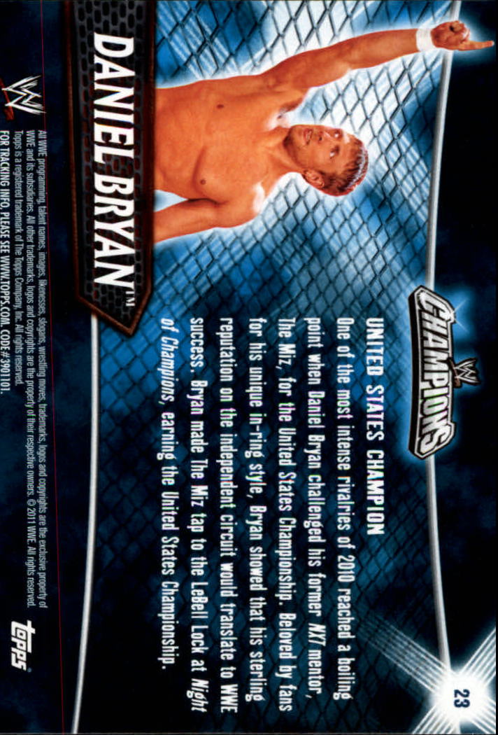 2011 Topps WWE Champions #23 Daniel Bryan back image