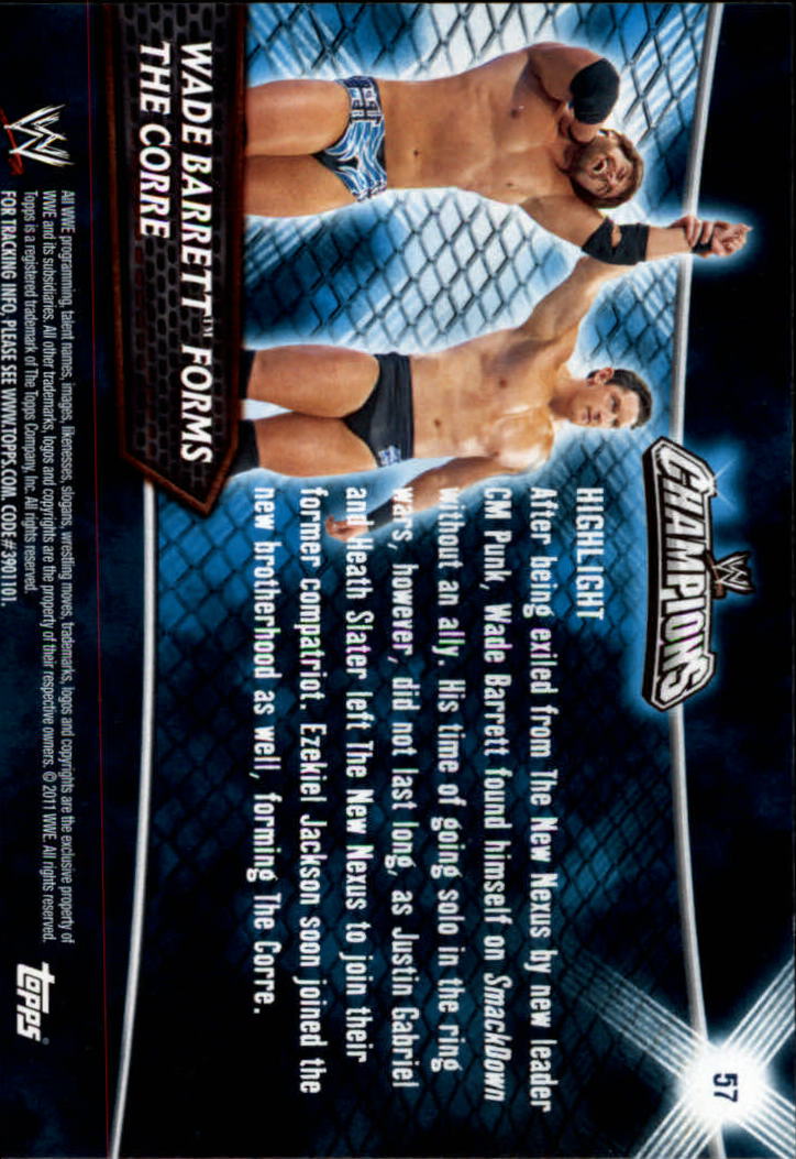 2011 Topps WWE Champions #57 Wade Barrett Forms The Corre back image