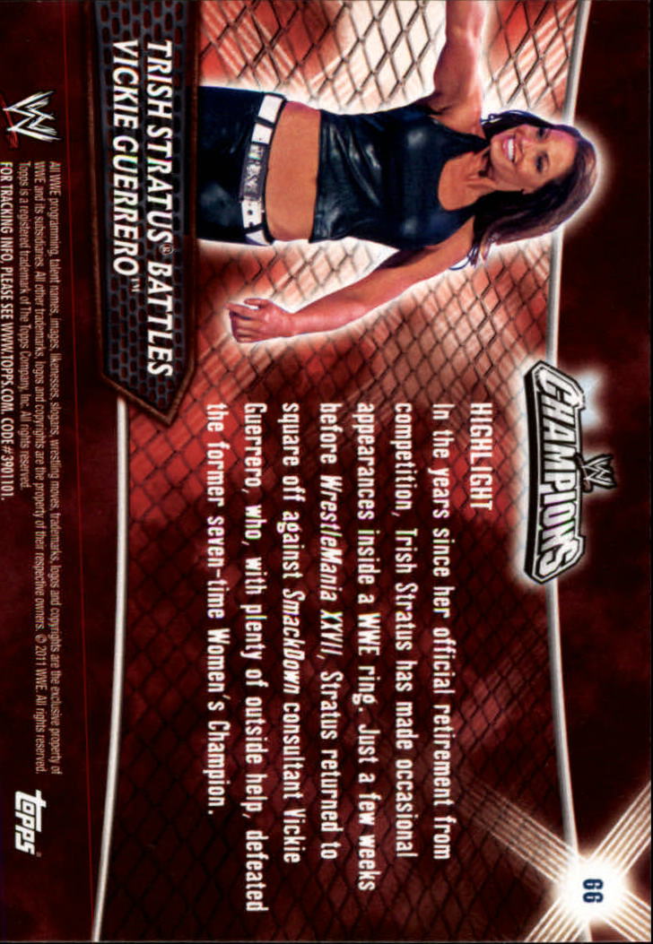 2011 Topps WWE Champions #66 Trish Stratus Fights Vickie Guerrero back image