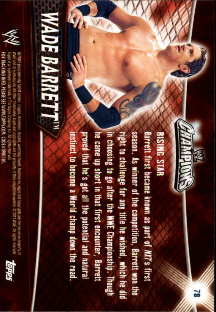 2011 Topps WWE Champions #78 Wade Barrett back image