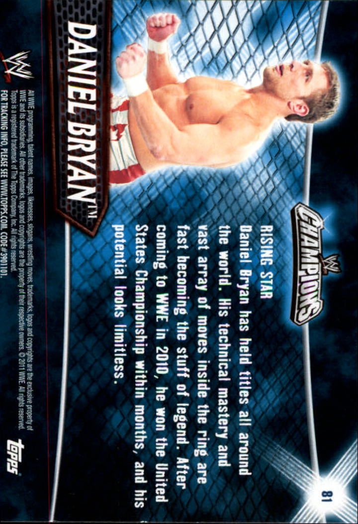 2011 Topps WWE Champions #81 Daniel Bryan back image