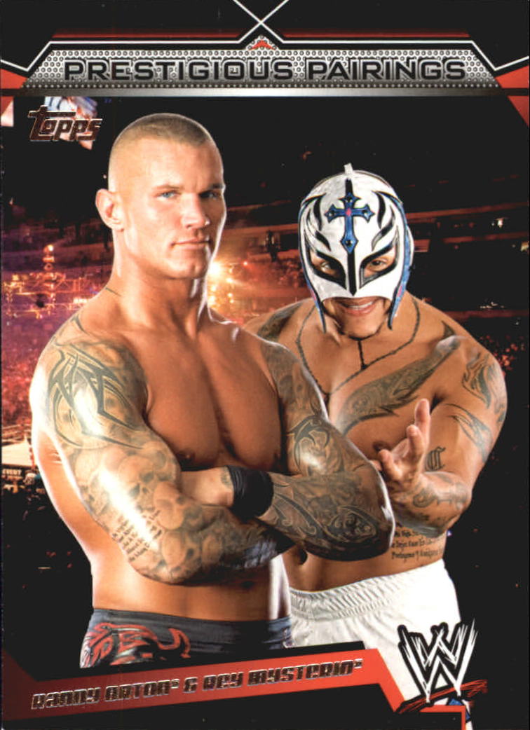 2011 Topps WWE Prestigious Pairings #PP6 Randy Orton & Rey Mysterio
