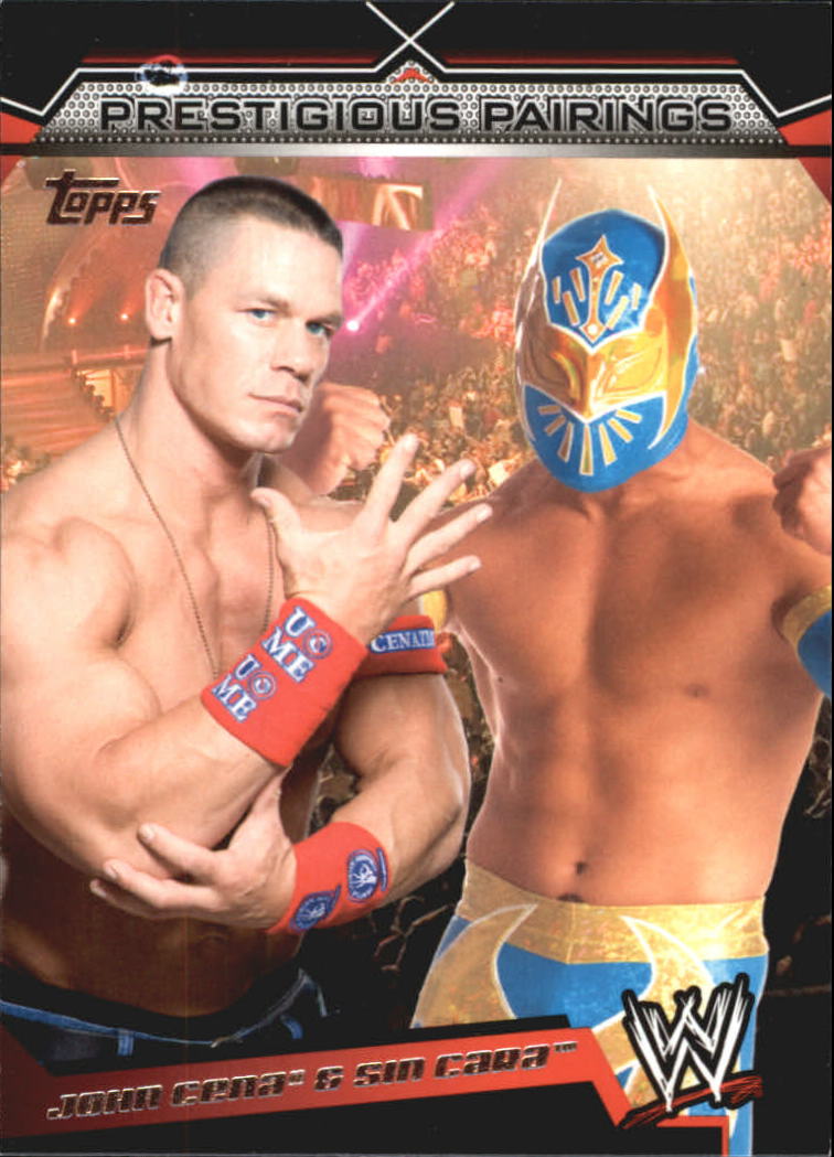 2011 Topps WWE Prestigious Pairings #PP7 John Cena & Sin Cara