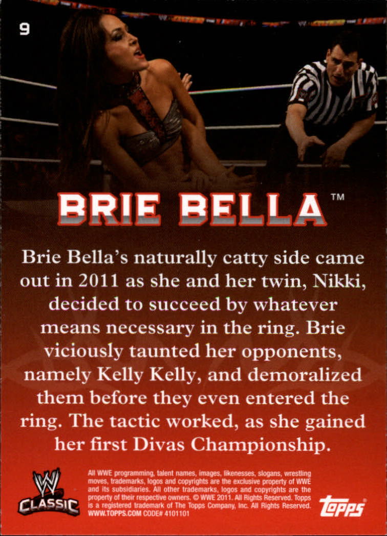 2011 Topps WWE Classic #9 Brie Bella back image