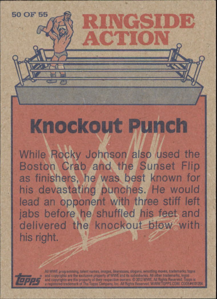 2012 Topps Heritage WWE Ringside Action #50 Knockout Punch/Rocky Johnson back image