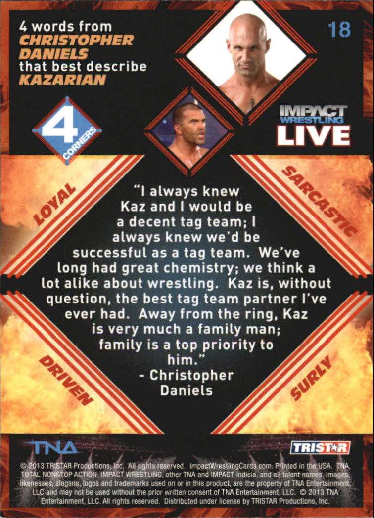A4614- 2013 TRISTAR TNA Impact Live Card #s 1-99 -You Pick- 15+ FREE US SHIP - Picture 31 of 145