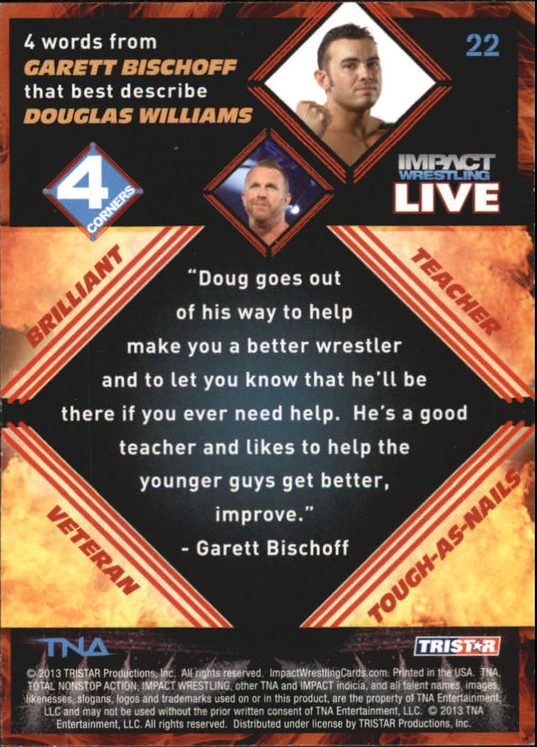 A4614- 2013 TRISTAR TNA Impact Live Card #s 1-99 -You Pick- 15+ FREE US SHIP - Picture 39 of 145