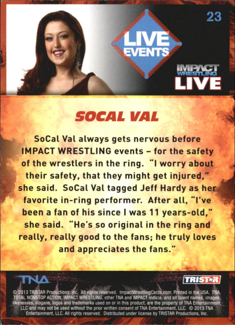 A4614- 2013 TRISTAR TNA Impact Live Card #s 1-99 -You Pick- 15+ FREE US SHIP - Picture 41 of 145