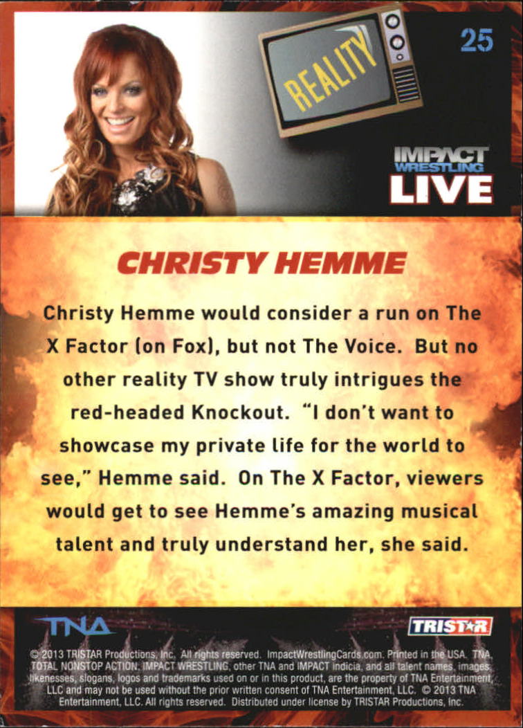 A4614- 2013 TRISTAR TNA Impact Live Card #s 1-99 -You Pick- 15+ FREE US SHIP - Picture 43 of 145
